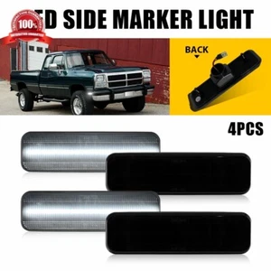 4X Smoked White Front+Rear Side Marker Lights For Dodge W100 W150 W250 W350 F - Picture 1 of 13