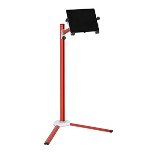 Multi Angle Height Adjustable Floor Standing Red Aluminum Tablet Holder - Picture 1 of 8