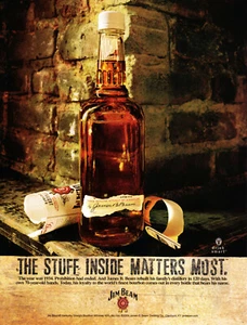 JIM BEAM WHISKEY AD #57 RARE 2004 "THE STUFF INSIDE MATTERS MOST" - Imagen 1 de 2