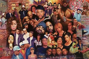 OLD SCHOOL RAPPER GRAFFITI COLLAGE POSTER NEU! selten! - Bild 1 von 1