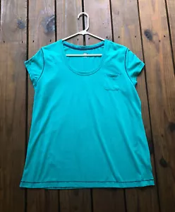 SB Active women's XL kelly green striped short sleeve tee top w/ baby pocket - Picture 1 of 12