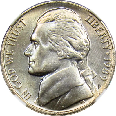 **1989-P Jefferson Nickel NGC MS66 5FS (Full Steps--Attractive Toning)** - Image 1 of 4