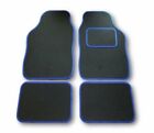 For: Ford Fiesta Mk6 Zetec -universal Car Floor Mats Black Carpet & Blue Trim