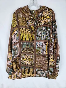 Earthbound Trading Co Hoodie Patchwork Print Boho Damen Pullover Größe XL - Bild 1 von 8