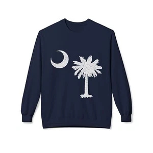 South Carolina Crescent and Palmetto Unisex mittelschweres Fleece Sweatshirt mit Rundhalsausschnitt - Bild 1 von 73