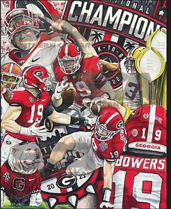 Georgia Bulldogs 2023 “Brock Bowers Career” Highlights UGA Artwork 12x18 - Picture 1 of 1