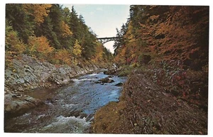 Railroad Bridge QUECHEE GORGE Vermont Ottauquechee River Postcard VT Koppel - Picture 1 of 2