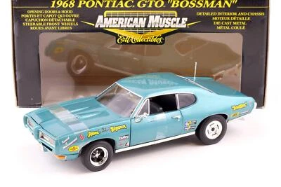 1:18 ERTL 1968 PONTIAC GTO COUPE BOSSMAN ARNIE BESWICK THE FARMER Blu - Immagine 1 di 4