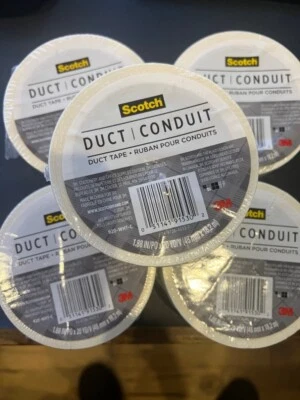 4 x New Scotch Duct Tape, 1.88 in x 20 yd, Pearl White, 1 Roll (920-WHT-C) - Image 1 of 2