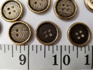 VINTAGE BUTTONS SET OF 13 GOLD METAL TUZ420 LAST! - Picture 1 of 2