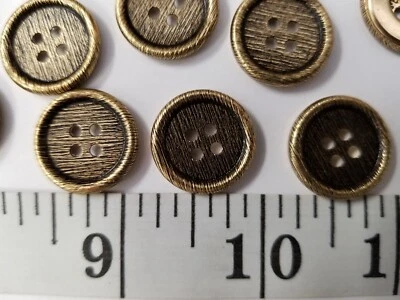 VINTAGE BUTTONS SET OF 13 GOLD METAL TUZ420 LAST! - Image 1 of 2