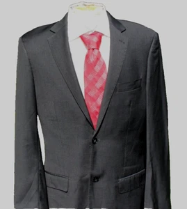 JHANE BARNES Mens 2 Button Blazer Dark Charcoal Gray Super 140s & Cashmere 42XL - Picture 1 of 11