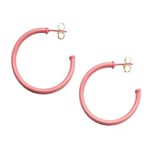 Pendientes de aro tubulares favoritos más pequeños de Sheila Fajl en rosa pintado - Imagen 1 de 4