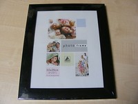 Black Silver 8x10 Inch x25 Cm Mounted 5x7 Wood Wooden Photo Frame Ebay