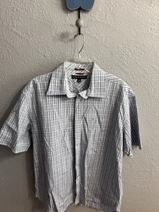 Tommy Hilfiger Mens Plaid Button up Shirt Short Sleeve Size Large - Picture 1 of 6