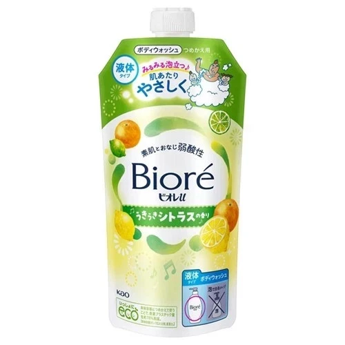 Jabón corporal Kao Biore Biore u recarga 320 ml estimulante aroma cítrico Foto 1 de 2