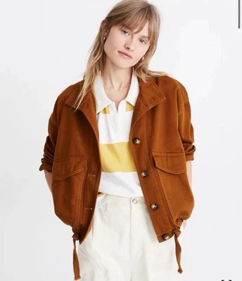 Madewell Beachmont Jacket Womens Small Brown Button Coat Utility Dried Cedar - Image 1 of 4