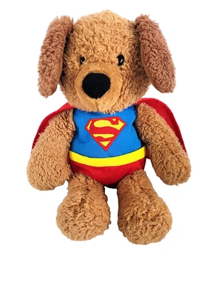 "Juguete de peluche DC Comics Superman cachorro marrón rojo capa 13" ¡Auténtico coleccionable!" Foto 1 de 4