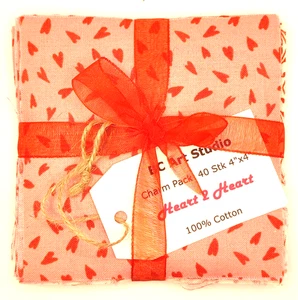 Patchworkstoff Charm Pack 40 Stk 4inch Heart2Heart Figo Maywood Stoffabric - Bild 1 von 9