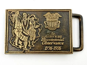VTG American Bicentennial Observance 1776-1976 Brass Belt Buckle A&P Buckle Co. - Picture 1 of 6