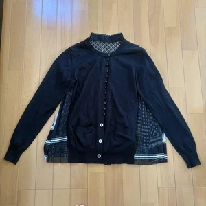 Sacai Tops Cárdigan Plisado con Puntos Irregulares Mangas Largas Color Azul Japón - Imagen 1 de 24