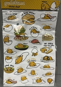 Hoja de pegatinas fijas de colección de anime Kawaii de Sanrio Gudetama The Lazy Egg - Imagen 1 de 5