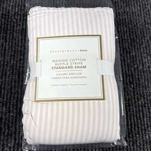Pottery Barn Teen Washed Cotton Ruffle Stripe Standard Sham 20x26 NWT - Picture 1 of 4