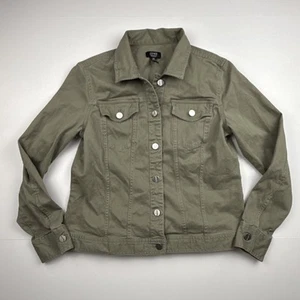 Chaqueta de Jean Jones New York Ejército Verde Claro Para Mujer Talla Mediana Algodón Elastano - Imagen 1 de 6