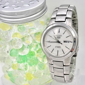 Seiko 5 Automatik Day-Date Silber Uhr 7S26-02N0 Edelstahlgehäuse - Bild 1 von 9