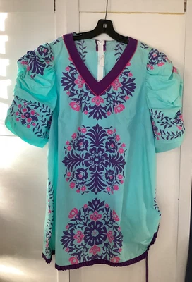 Made in Hawaii Pretty Hawaiian Dress MuuMuu Puff Sleeve NS - Image 1 of 4