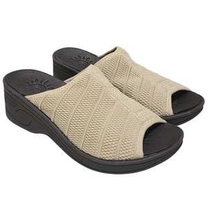 Sandali da donna Solite Easy Street con zeppa ariosa e plateau misura US 8M naturali - Foto 1 di 5