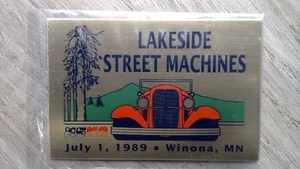 Daytona Trophy Lakeside Street Machines Brass Plaque July 1 1989 - Picture 1 of 2