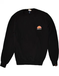 ELLESSE Womens Sweatshirt Jumper UK 8 Small Black Cotton BH48 - Picture 1 of 3