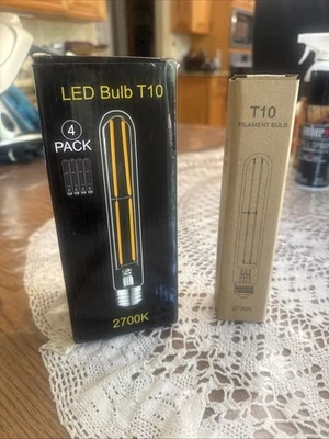 LED Filament T10 Tubular Light Bulb, 6W, 2700K, 3PK New Open Box - Image 1 of 4