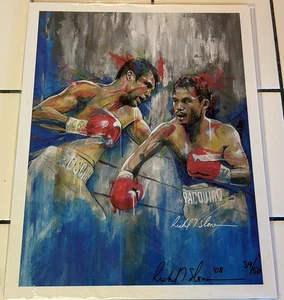 DE LA HOYA vs PACQUIAO Gallery Print 11x14” SIGNED/NUMBERED Richard Slone #39/50 - Picture 1 of 5