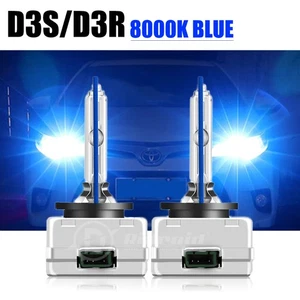 Pair Xenon HID 8000K D3S D3R Headlight Bulbs Blue High Low Direct Replacement - Picture 1 of 10