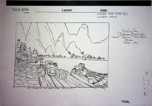 Disneys TALESPIN 1989 BRIAN RAY signierte PRODUKTION HINTERGRUNDKOPIE Disney - Bild 1 von 2