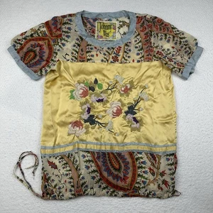 Top túnica Johnny Was para mujer M Mistic panelado estampado floral bordado boho - Imagen 1 de 10