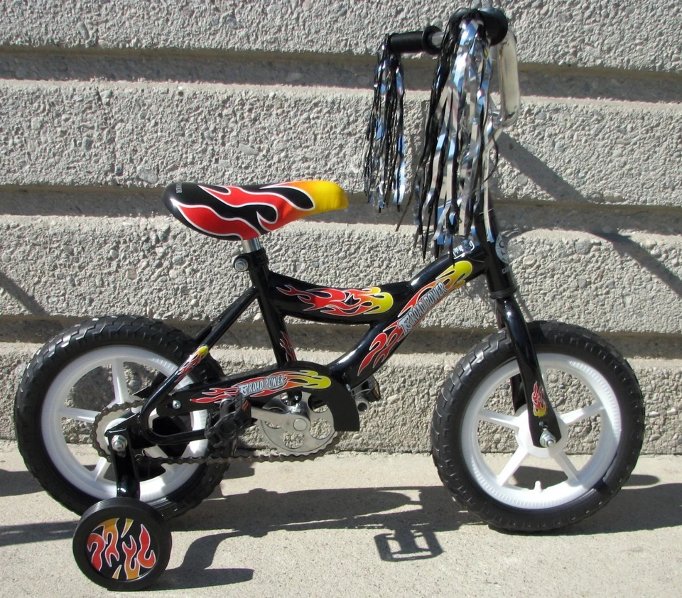 12" BOY'S BIKE BLACK EVA TIRES TRAINING WHEELS 3 TO 5 YEARS OLD KIDS! - Image 1 of 1