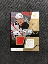 2008-09 SP GAME USED PATRIK ELIAS AUTHENTIC FABRICS JERSEY GOLD AF-EL #ed 44/50