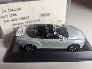 MUESTRA RARA 2010 BENTLEY CONTINENTAL GTC MINICHAMPS MODELO COCHE ESCALA 1/43 LH1 - Imagen 1 de 8