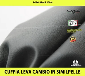 Cuffia Cambio Fiat 500 2007  Leva Marce Similpelle kit set nero per auto ecopell - Foto 1 di 2