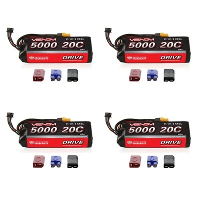 Venom 20C 3S 5000mAh 11.1V LiPo Battery with Universal Plug System x4 Packs - Image 1 of 3