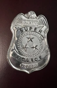 Super Police Silver Plastic Badge Party Costume Accessory Cop Child or Adult💗 - Picture 1 of 4