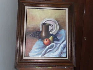 Still Life Oil Painting Art on Canvas Signed Framed - Picture 1 of 8