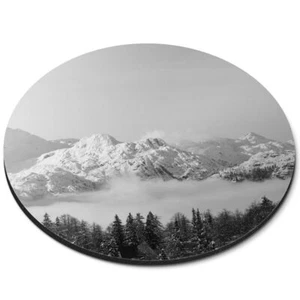 Round Mouse Mat (bw) - Vogel Slovenia Ski Resort Skiing Snow #43737 - Afbeelding 1 van 8