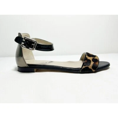 Attilio Giusti Leombruni Calf Hair Animal Print Ankle Strap Sandals - Sz 39.5 (9 - Image 1 of 4