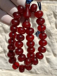 Antique Ottoman Faturan Rosary 33 Rare فاتوران الماني انتيك خراطة عثماني نوادر - Picture 1 of 24