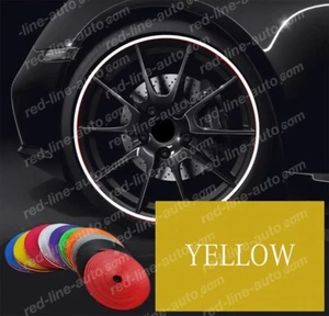 YELLOW Car Alloy Wheel Rim Protector Edge Decorative Strip Guard - Photo 1 sur 6