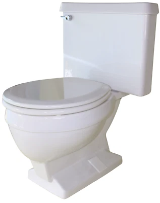 🧻 Inodoro esquinero vintage de 2 piezas blanco con emblema Eljer 1970 en excelente estado Estado Foto 1 de 4